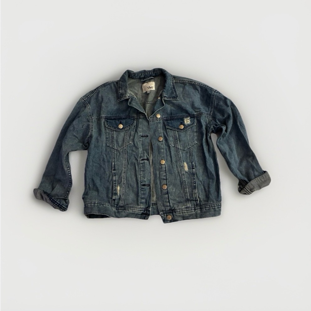 Women’s Distressed Jean Jacket - Loose Fit
